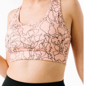 Ziya Active Peach Topo Style Bomber Sports Bra